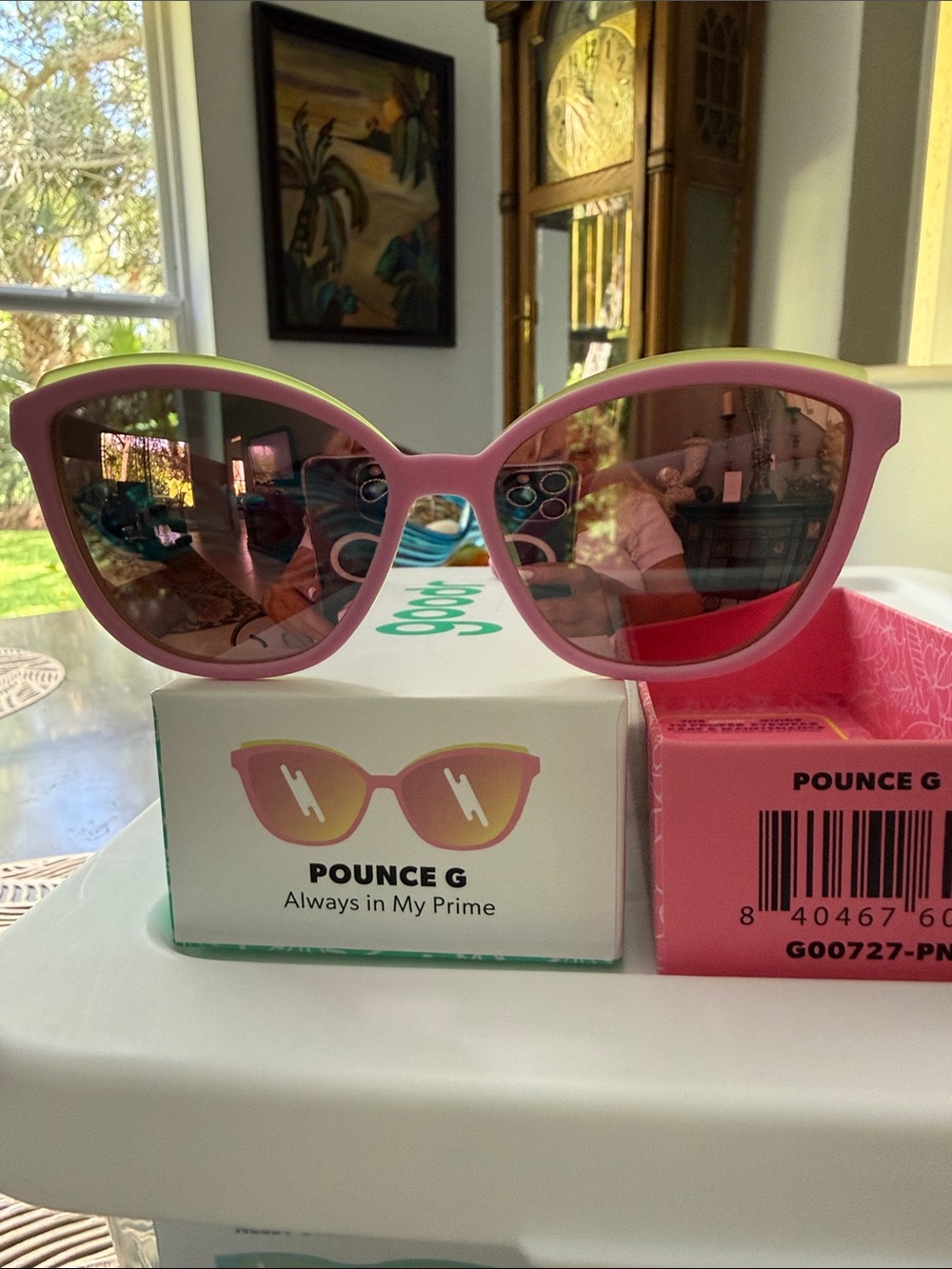 Goodr Pounce G Pink and Kiwi Cat Eye Sunglasses